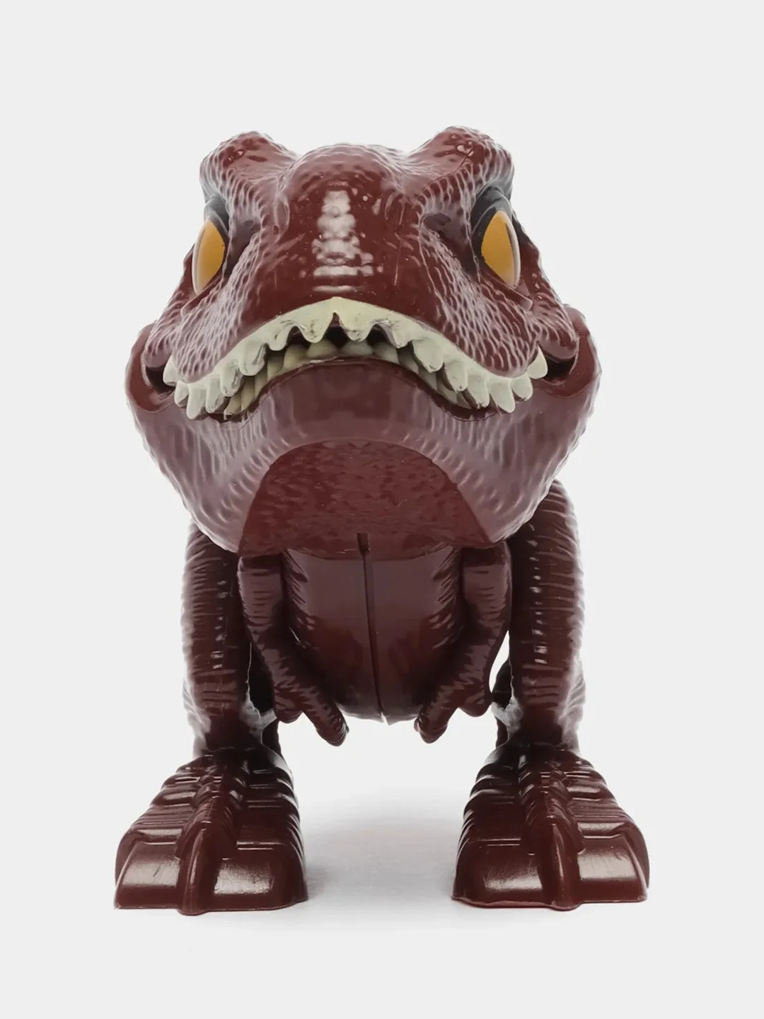 Тёмно-коричневый динозавр T-Rex в яйце, с подвижной челюстью и конечностями