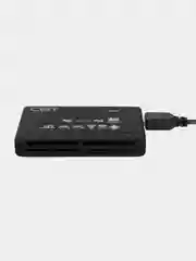 Черный картридер внешний USB 2.0 CBR CR-455, All-in-one, SDHC, для чтения/записи карт памяти