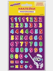 Наклейки зефирные "Цифры", многоразовые, 10*15 см, ЮНЛАНДИЯ, 661796