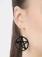 Серьги чёрные "Пентаграмма"