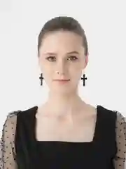 Серьги черные "Крест"
