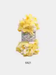 Желтый пряжа Alize Puffy Color, петельки большие, 100 г, 9 м