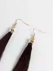 Коричневый серьги из шелковых нитей