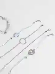 Розовый браслеты на руку плетеные, набор