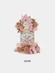 Бежевый пряжа Alize Puffy Color, петельки большие, 100 г, 9 м