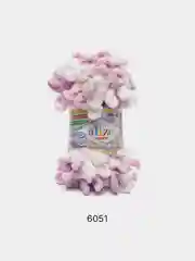 Сиреневый пряжа Alize Puffy Color, петельки большие, 100 г, 9 м