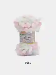 Белый пряжа Alize Puffy Color, петельки большие, 100 г, 9 м