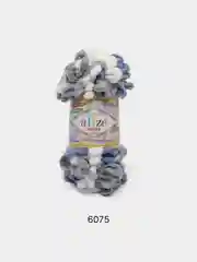 Серый пряжа Alize Puffy Color, петельки большие, 100 г, 9 м