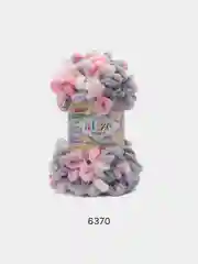 Пудровый пряжа Alize Puffy Color, петельки большие, 100 г, 9 м