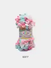 Розовый пряжа Alize Puffy Color, петельки большие, 100 г, 9 м