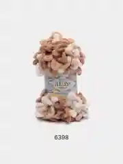Коричневый пряжа Alize Puffy Color, петельки большие, 100 г, 9 м