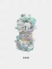 Мятный пряжа Alize Puffy Color, петельки большие, 100 г, 9 м