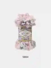 Фуксия пряжа Alize Puffy Color, петельки большие, 100 г, 9 м