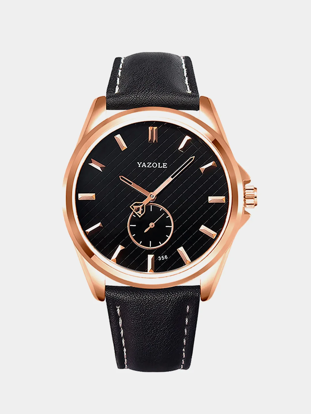 Черный мужские часы Yazole 356, в подарочной коробке
