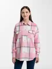 Розовый рубашка женская, в клетку, утепленная