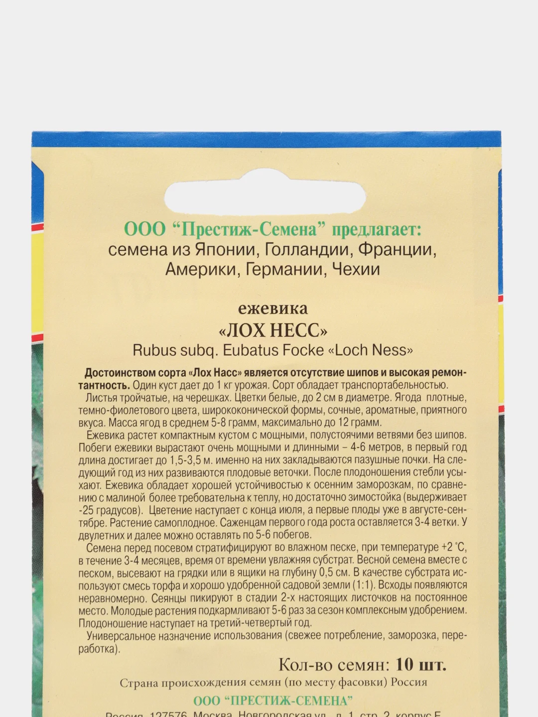 Семена Ежевика ремонтантная "Лох Несс"