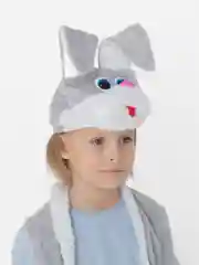 Карнавальный костюм "Зайчик" серый, 3-5 лет, рост 104-116 см