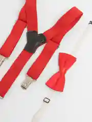 Красный подтяжки детские, с бантиком