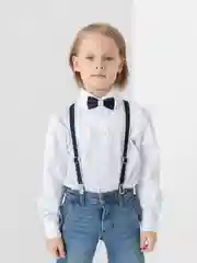 Синий подтяжки детские, с бантиком