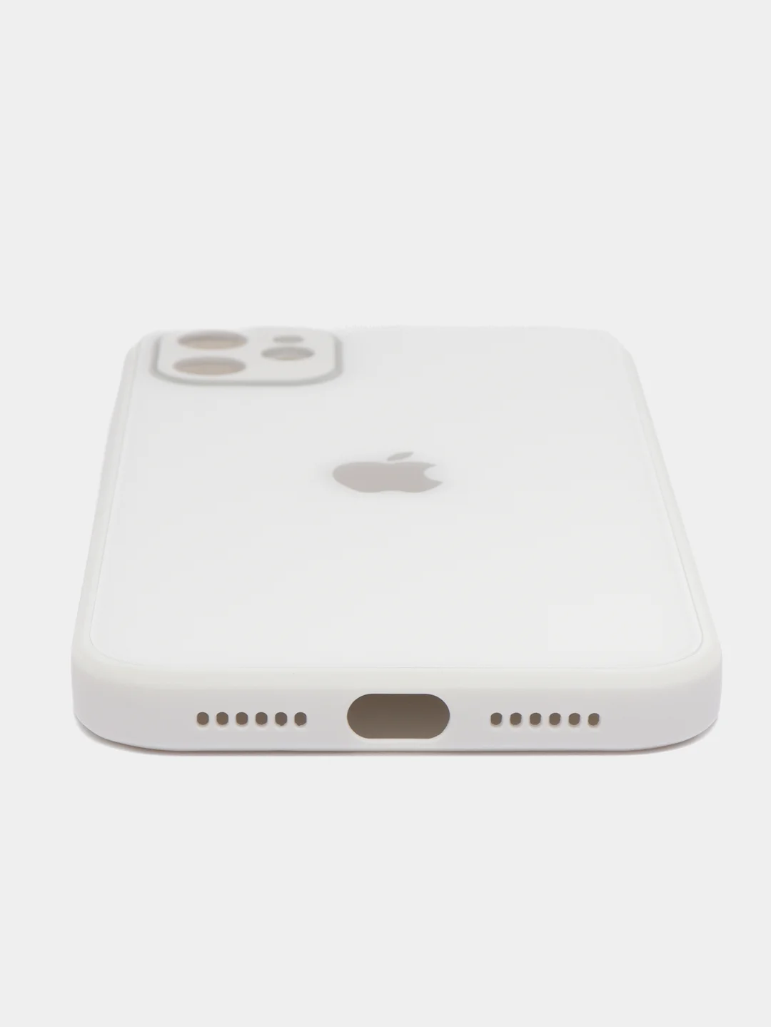 Белый чехол для iPhone (Айфон) 11 со стеклянной панелью
