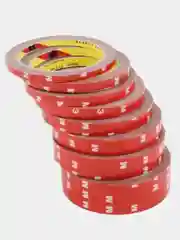 Красный скотч 3М двухсторонний прозрачный, красный, 5 метров