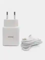 Белый сетевое зарядное устройство Hoco N5 + Type-C to Lightning Быстрая зарядка QC3.0 PD 20W