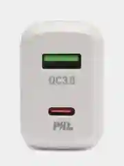 Белый сетевое зарядное устройство Hoco N5 + Type-C to Type-C Быстрая зарядка QC3.0 PD 20W