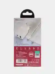 Белый сетевое зарядное устройство Hoco N5 + Type-C to Type-C Быстрая зарядка QC3.0 PD 20W