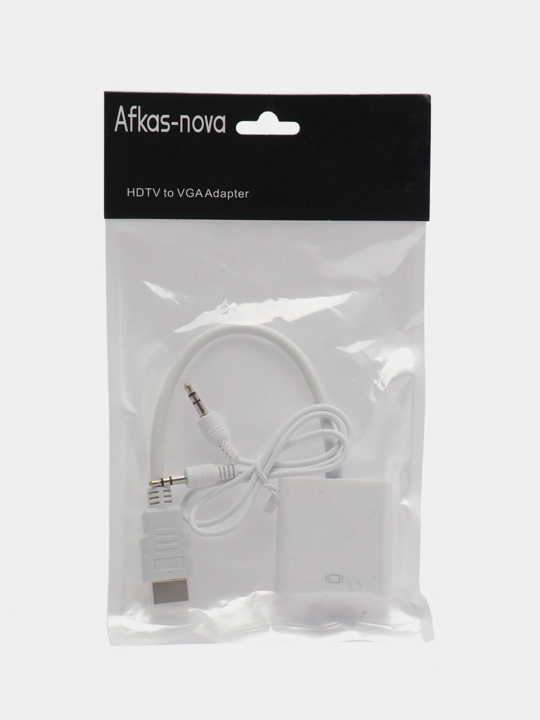Белый адаптер Конвертер HDMI to VGA + AUX кабель