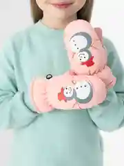 Розовый детские варежки
