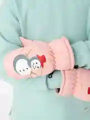 Розовый детские варежки