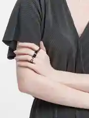 Черный кольца женские, набор из 3 штук