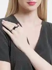Черный кольца женские, набор из 3 штук