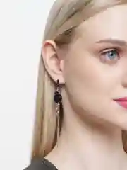 Серебряный длинные серьги-цепочки с круглыми подвесками