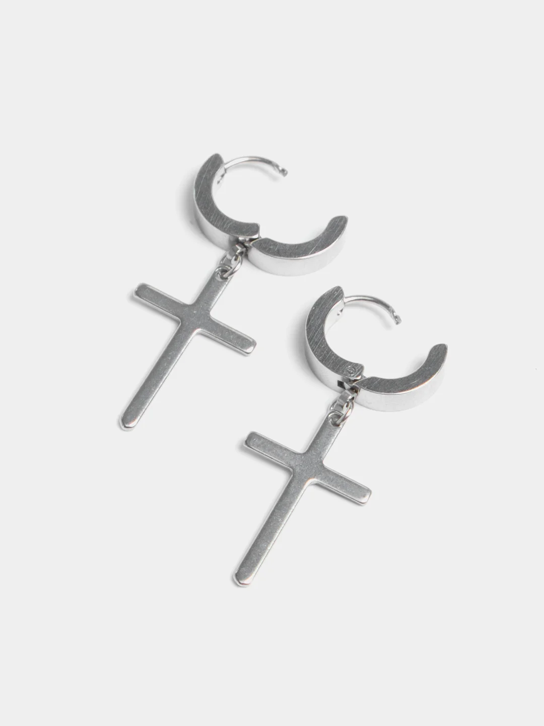 Серебряный серьги - подвески с крестами