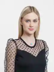 Серебряный цепочка на шею с подвеской в виде камня голубого цвета