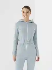 Розовый тёплый комбинезон женский, флисовый, с ушками