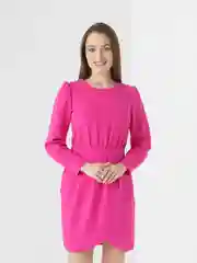 Фуксия платье женское, с юбкой-тюльпан и рукавами, однотонное