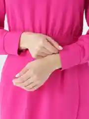 Фуксия платье женское, с юбкой-тюльпан и рукавами, однотонное