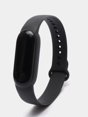 Силиконовый ремешок для Xiaomi Mi Band 2/Band 3/Band 4/Band 5/Band 8, чёрный