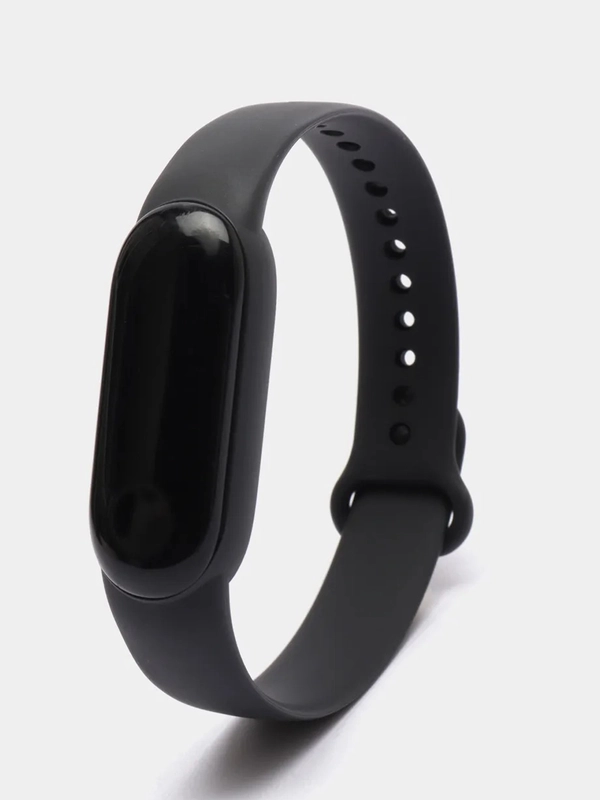 Силиконовый ремешок для Xiaomi Mi Band 2/Band 3/Band 4/Band 5/Band 8, чёрный