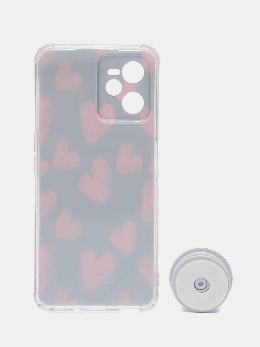 Фуксия чехол для Realme C35 Реалми С35 пластиковый с рисунком и попсокетом
