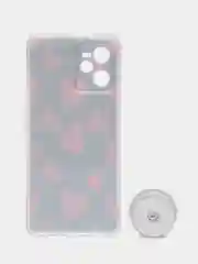 Фуксия чехол для Realme C35 Реалми  С35 пластиковый с рисунком и попсокетом