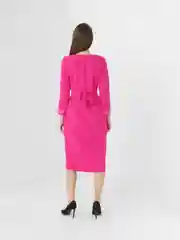 Розовый платье женское миди с перьями