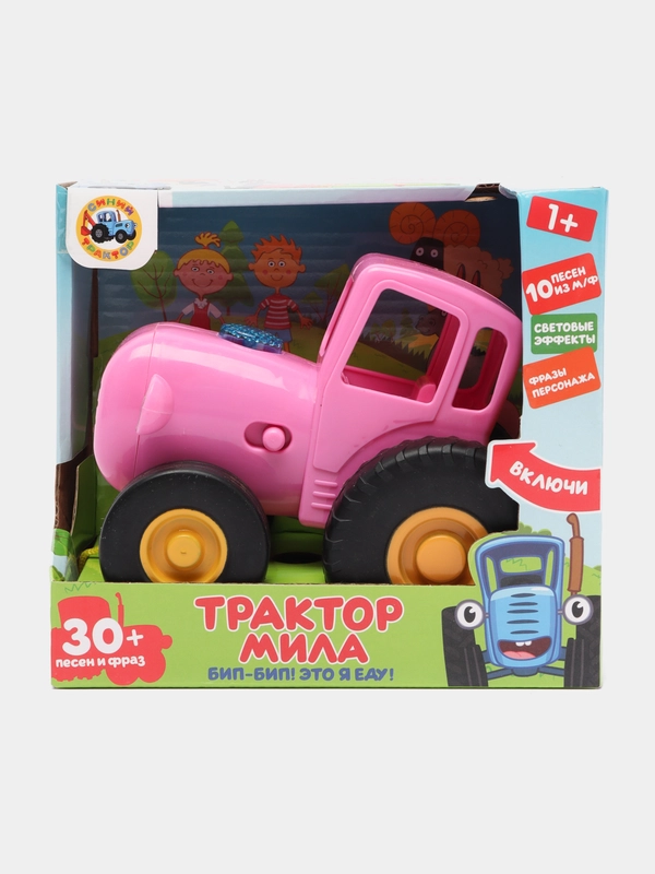 Игрушка-каталка "Трактор Мила Синий Трактор" музыкальная, 30 песен и фраз, свет