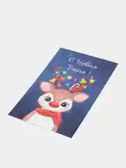 Алый открытка "С новым годом", 7 разных вариантов, 9 х 14,8 см