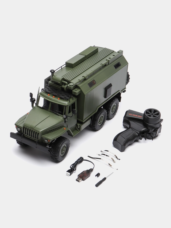 Радиоуправляемый внедорожник WPL военный грузовик Урал 4WD, 1:16 2.4G - WPLB-36