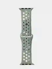 Серый ремешок, браслет силиконовый, с перфорацией, двухцветный для Apple Watch
