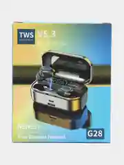 Черный беспроводные наушники TWS G-28 V5.3 с повербанком