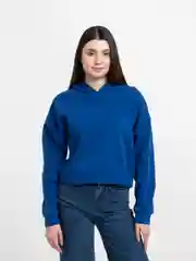 Синий толстовка, худи женская с капюшоном